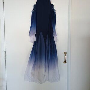 Cold-Shoulder Ballroom Gown and Floral Belt